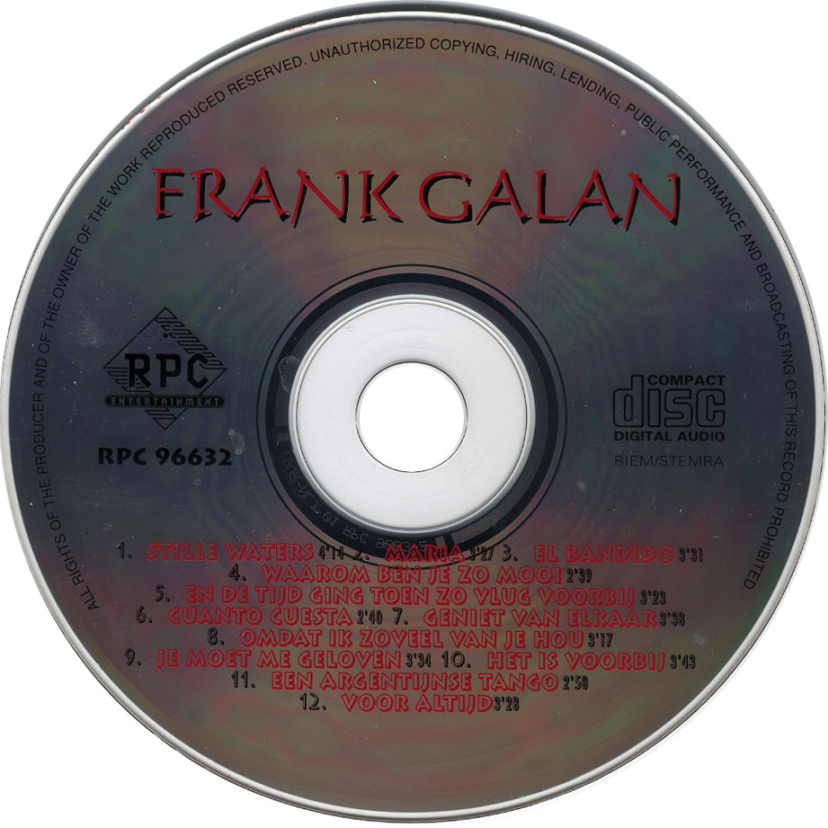 Cartula Cd de Frank Galan - Emoties