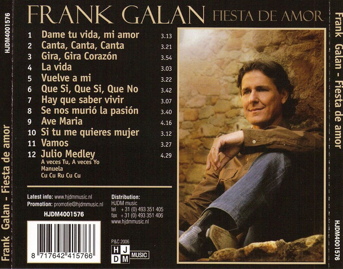 Cartula Trasera de Frank Galan - Fiesta De Amor