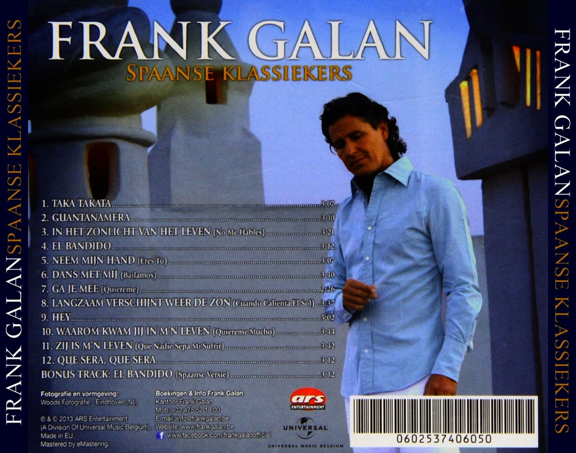 Cartula Trasera de Frank Galan - Spaanse Klassiekers