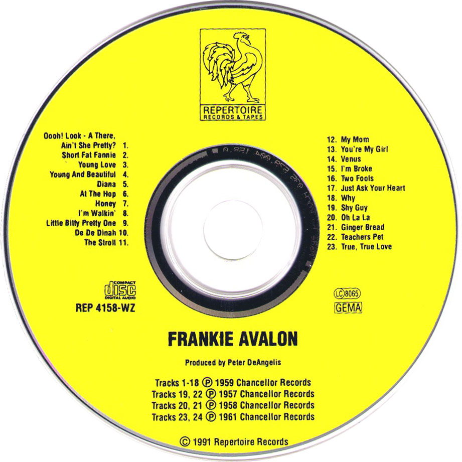 Cartula Cd de Frankie Avalon - Frankie Avalon