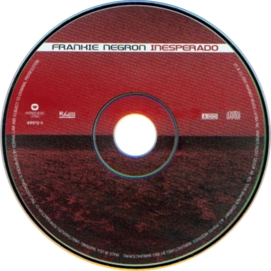 Cartula Cd de Frankie Negron - Inesperado