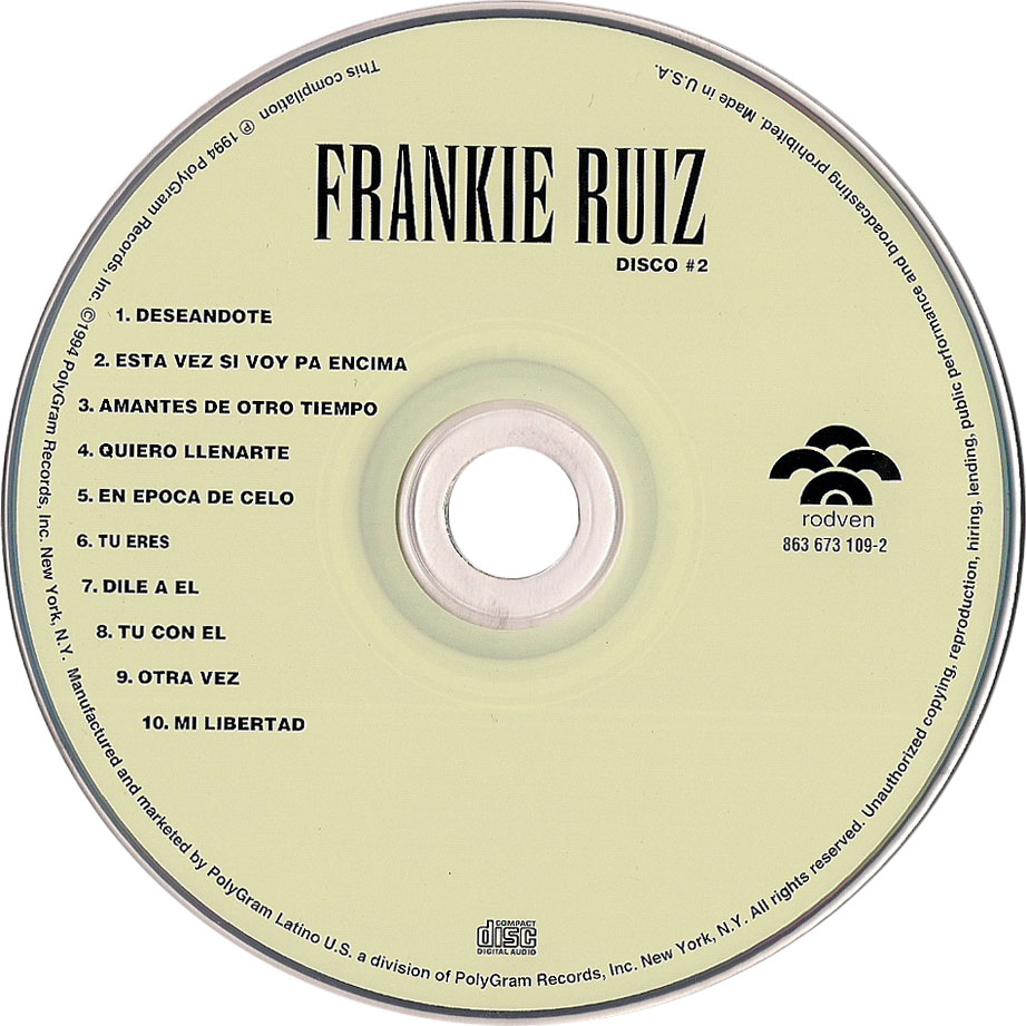 Cartula Cd2 de Frankie Ruiz - Oro Salsero: 20 Exitos Volumen 1