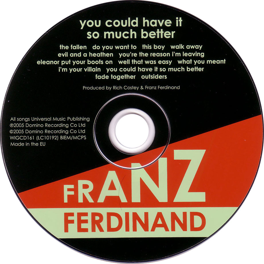 Cartula Cd de Franz Ferdinand - You Could Have It So Much Better