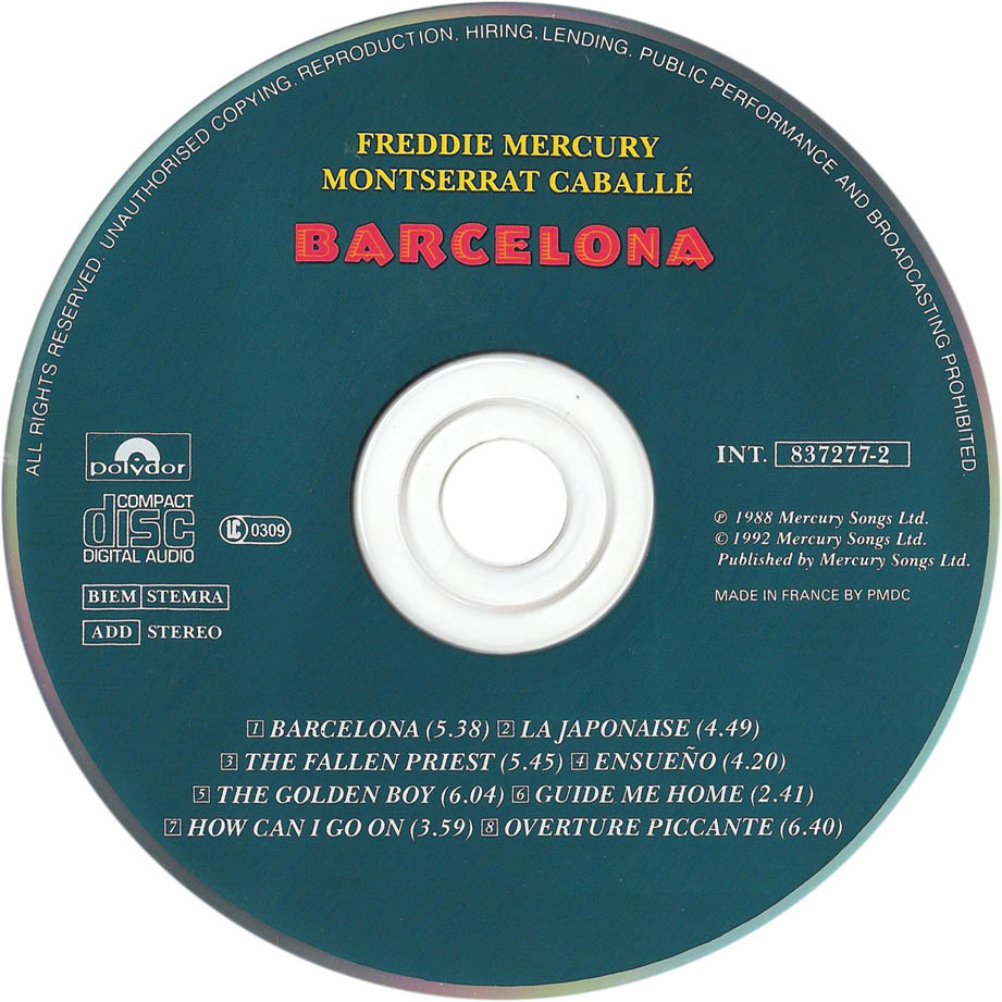 Carátula Cd de Freddie Mercury & Montserrat Caballe - Barcelona