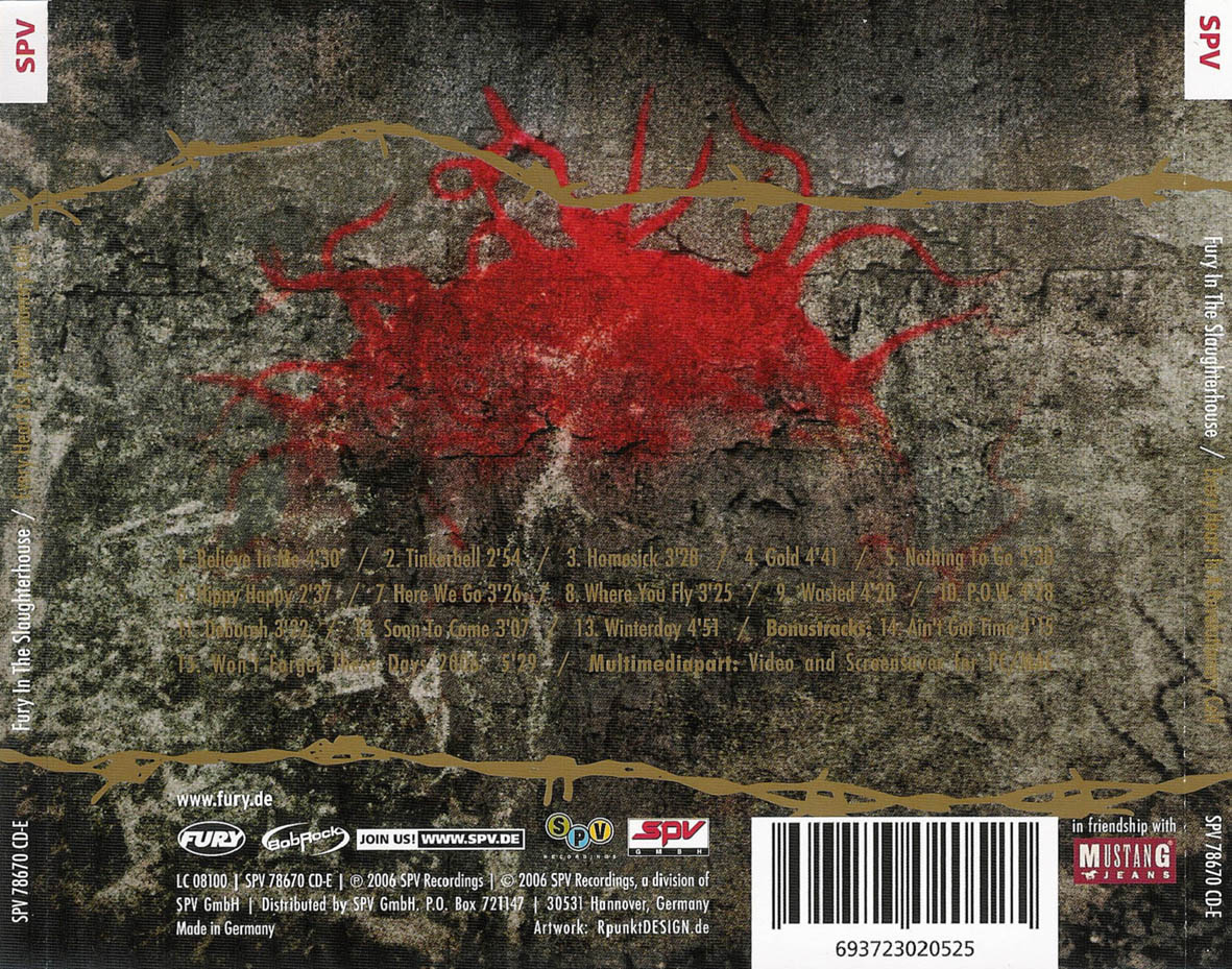 Cartula Trasera de Fury In The Slaughterhouse - Every Heart Is A Revolutionary Cell