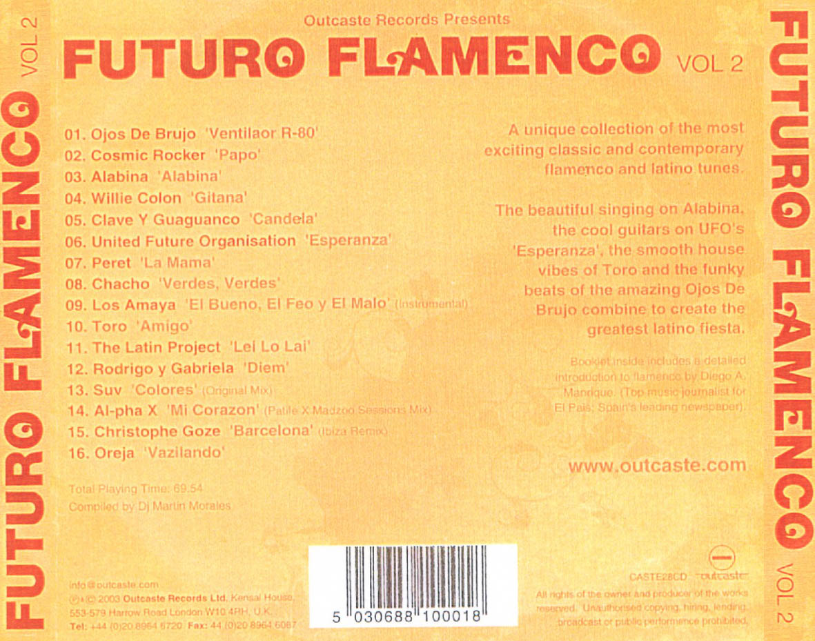 Cartula Trasera de Futuro Flamenco Volumen 2