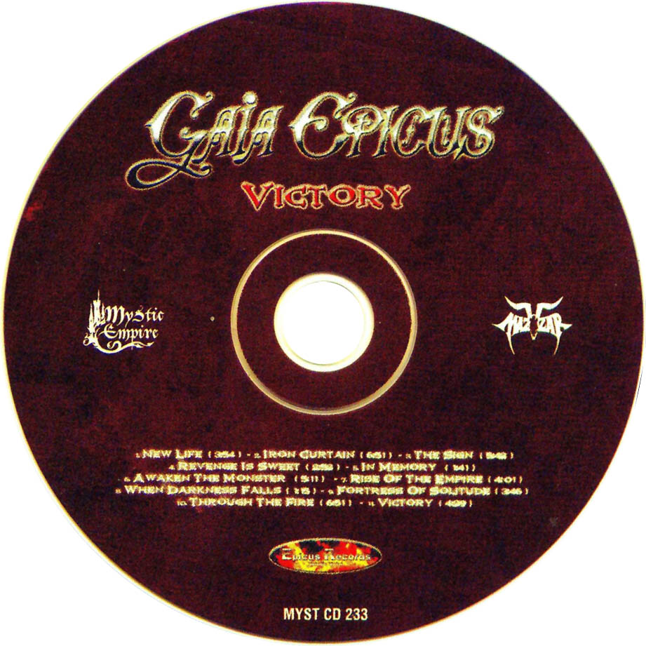 Cartula Cd de Gaia Epicus - Victory