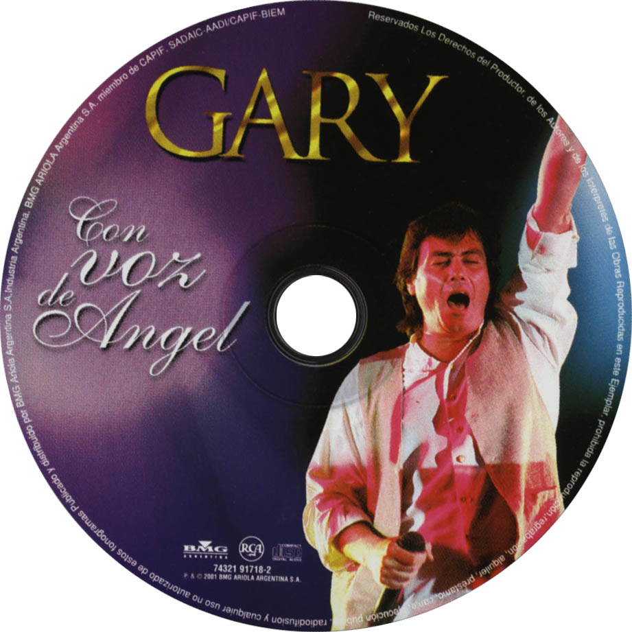 Cartula Cd de Gary - Con Voz De Angel