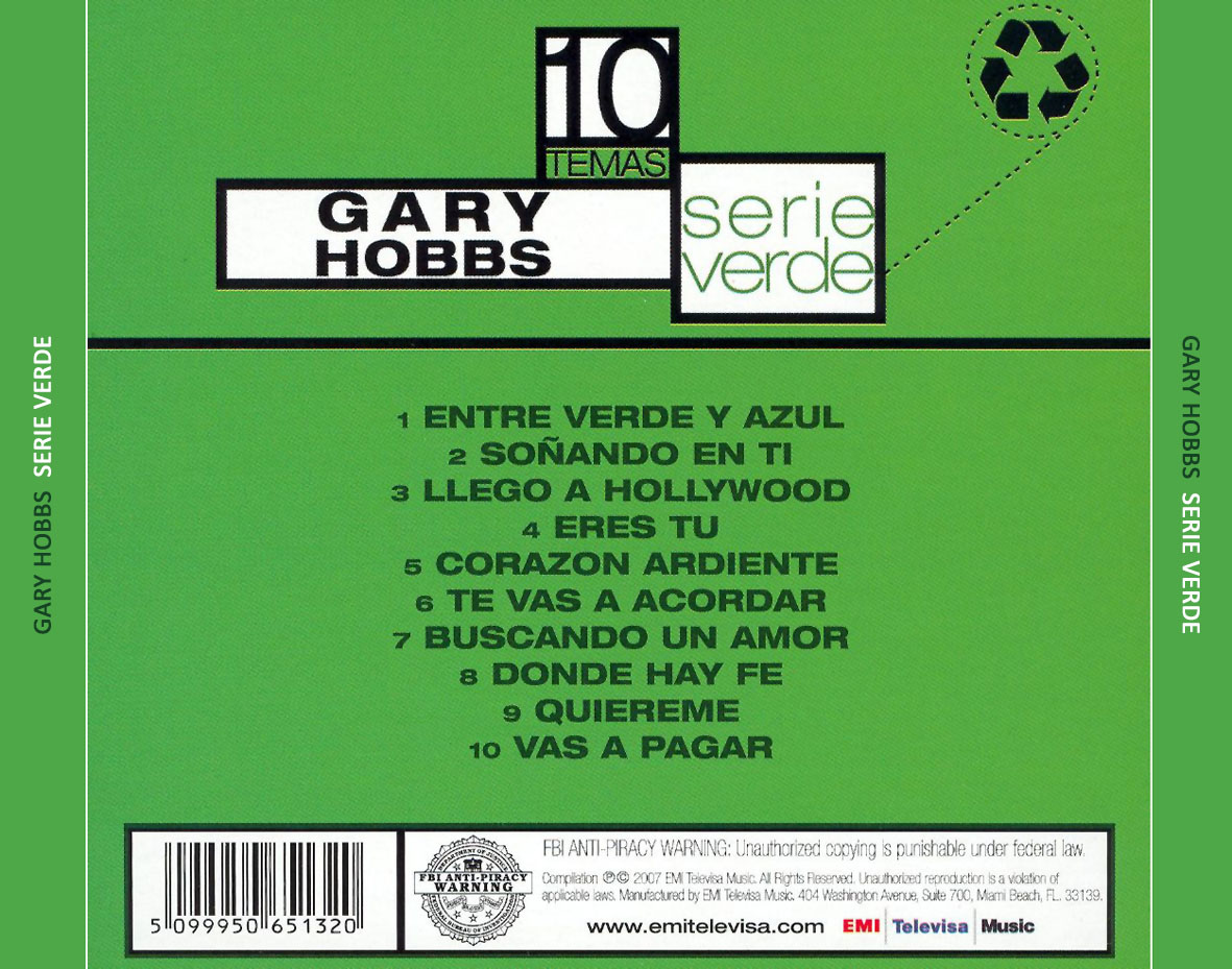 Cartula Trasera de Gary Hobbs - Serie Verde