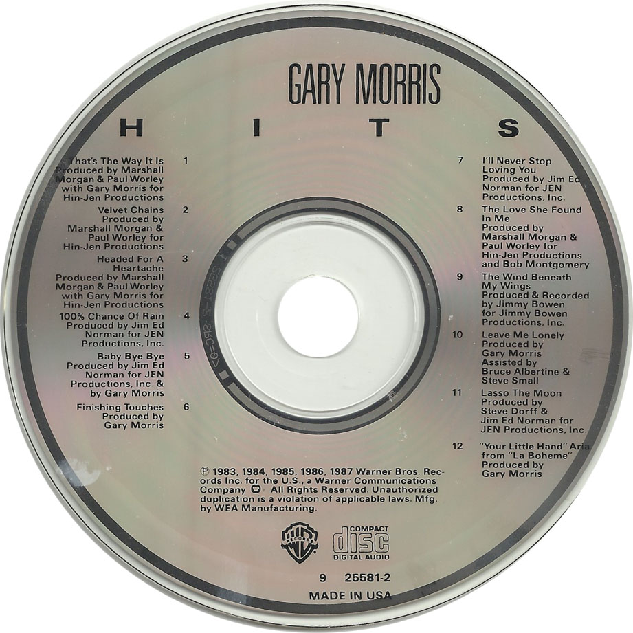 Cartula Cd de Gary Morris - Hits