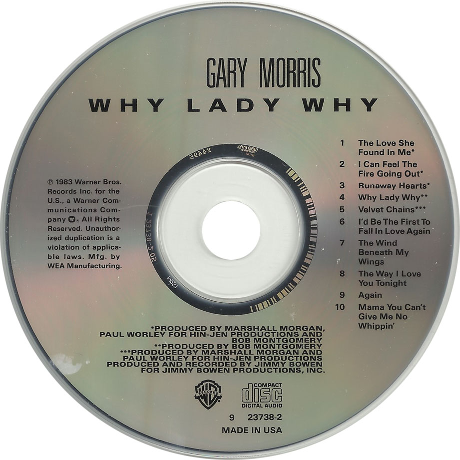 Cartula Cd de Gary Morris - Why Lady Why