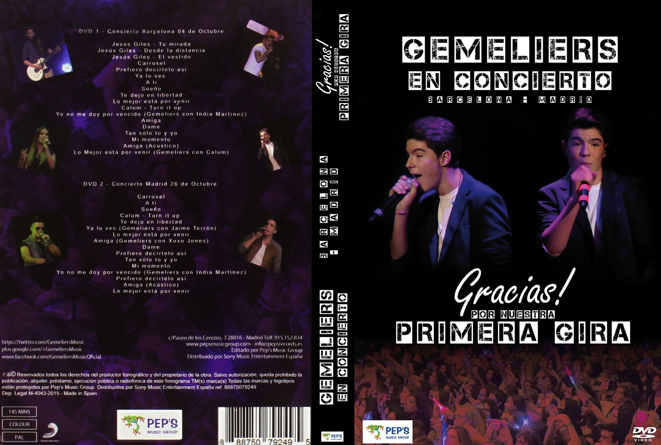 Cartula Caratula de Gemeliers - Gemeliers En Concierto: Gracias! Por Nuestra Primera Gira (Dvd)