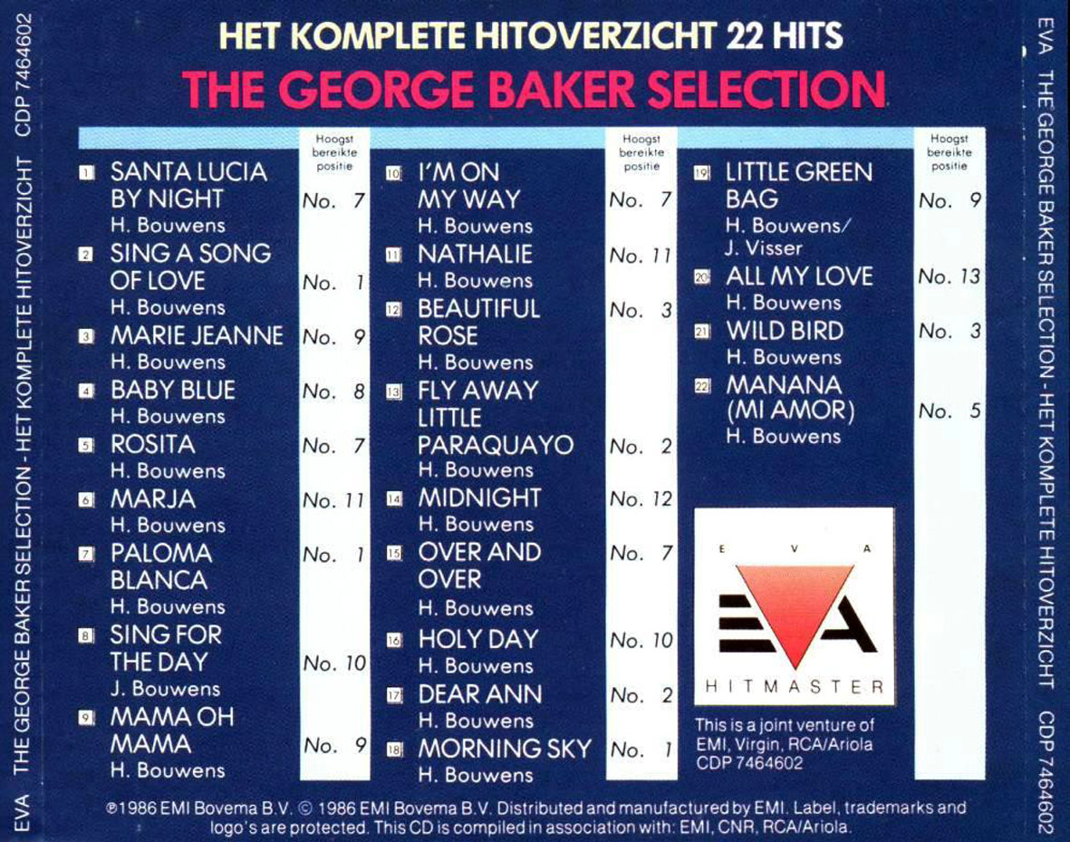 Cartula Trasera de George Baker Selection - Het Komplete Hitoverzicht 22 Hits