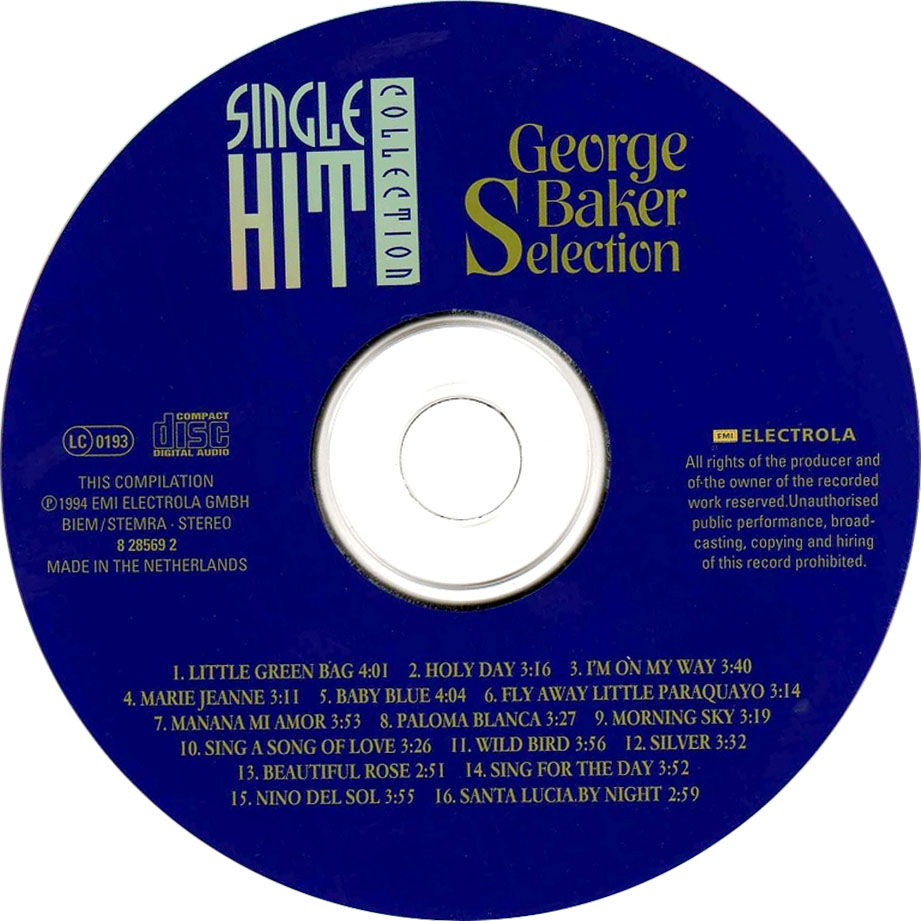 Cartula Cd de George Baker Selection - Single Hit Collection