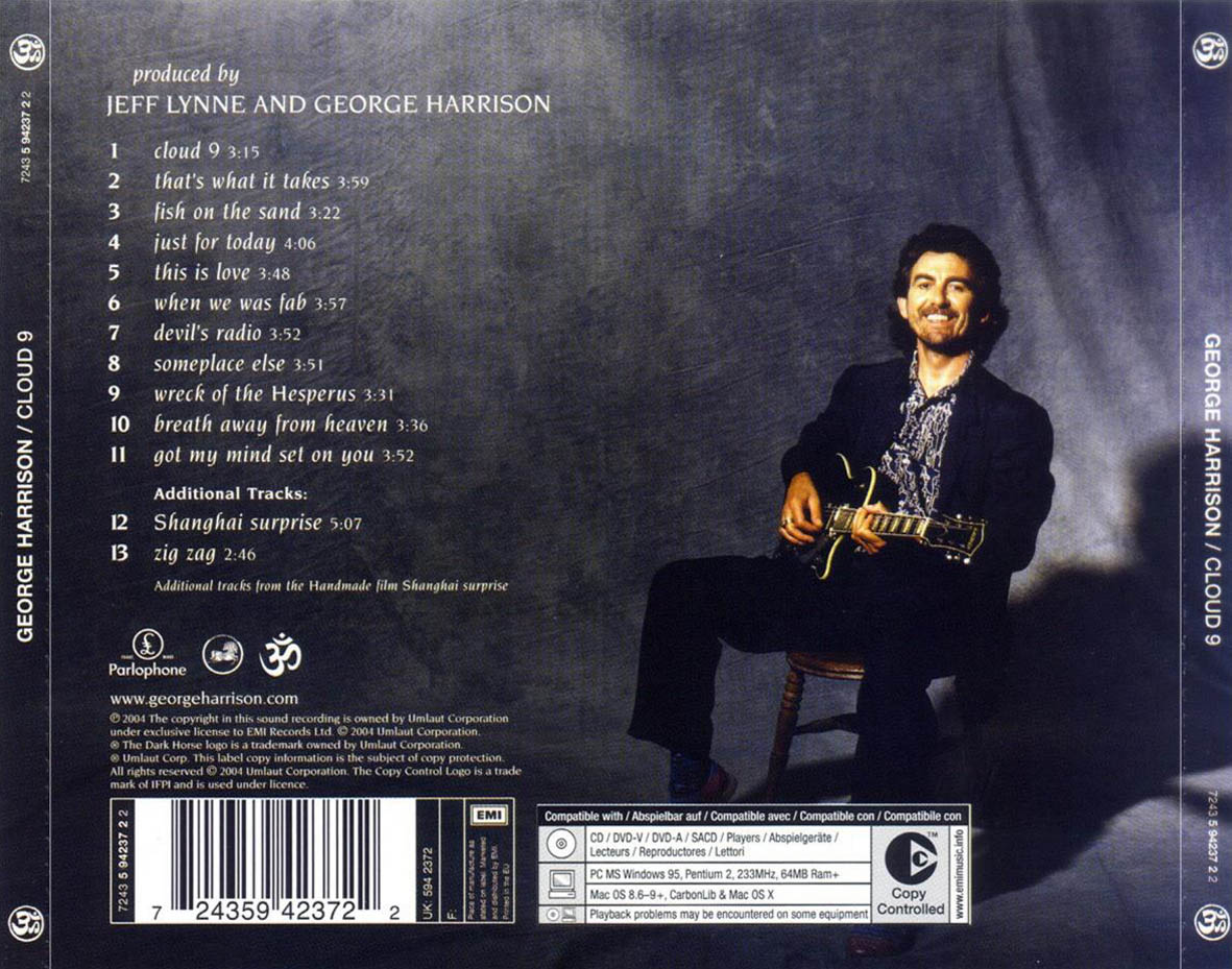 Cartula Trasera de George Harrison - Cloud Nine (2004)