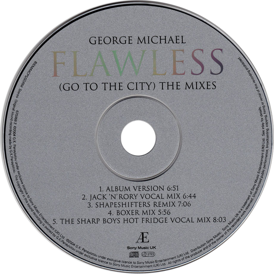 Cartula Cd de George Michael - Flawless (Cd Single)