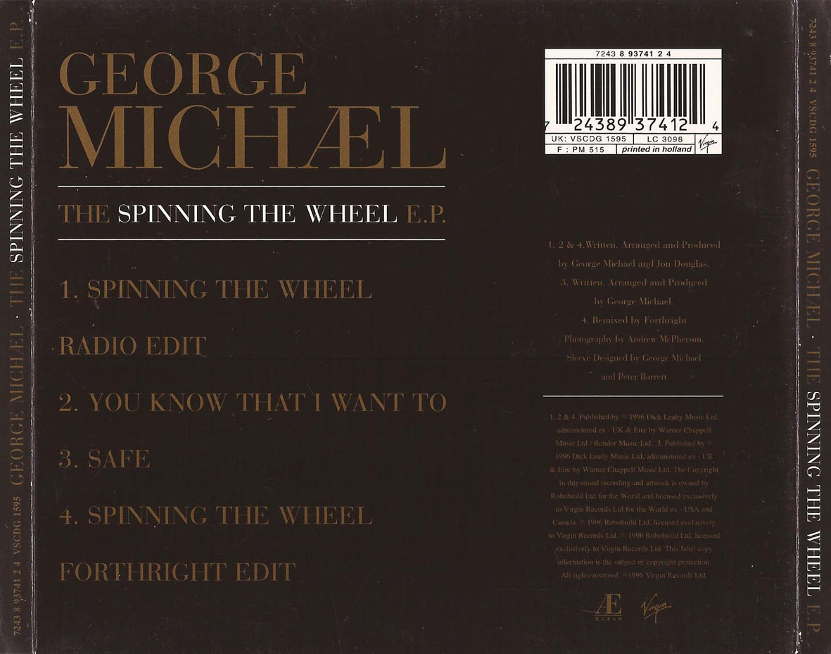 Cartula Trasera de George Michael - The Spinning The Wheel (Ep)