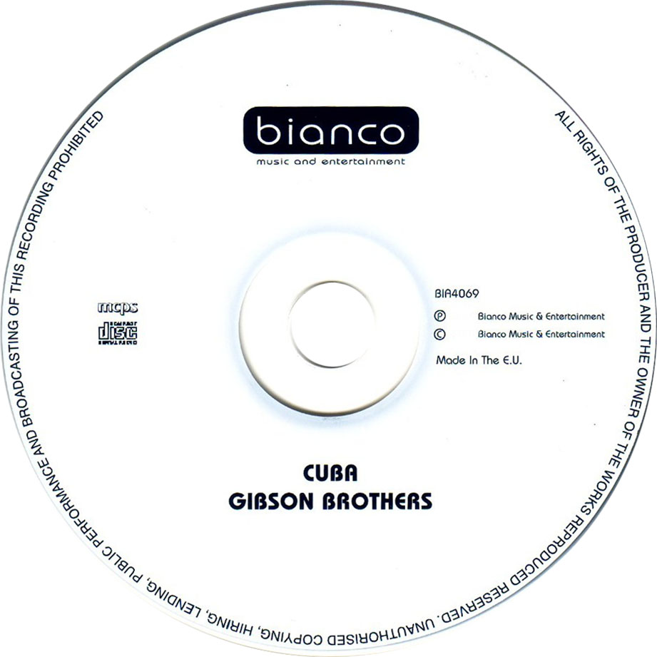 Cartula Cd de Gibson Brothers - Cuba