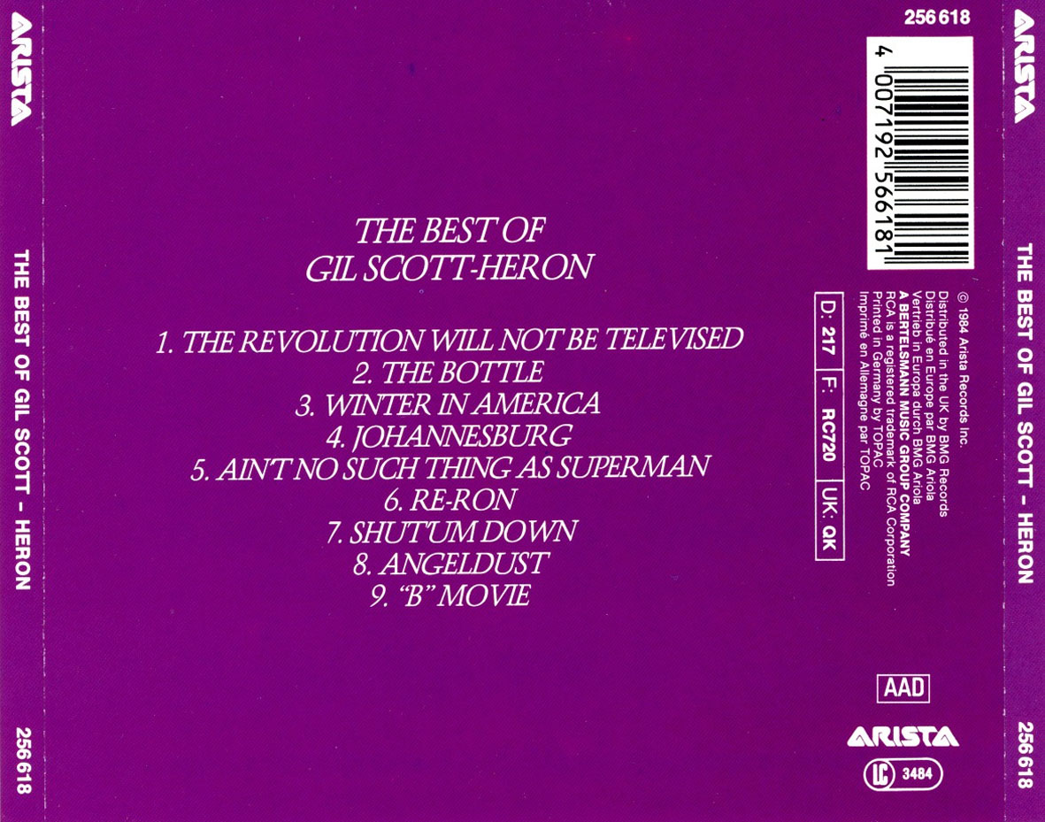 Cartula Trasera de Gil Scott-Heron - The Best Of Gil Scott Heron