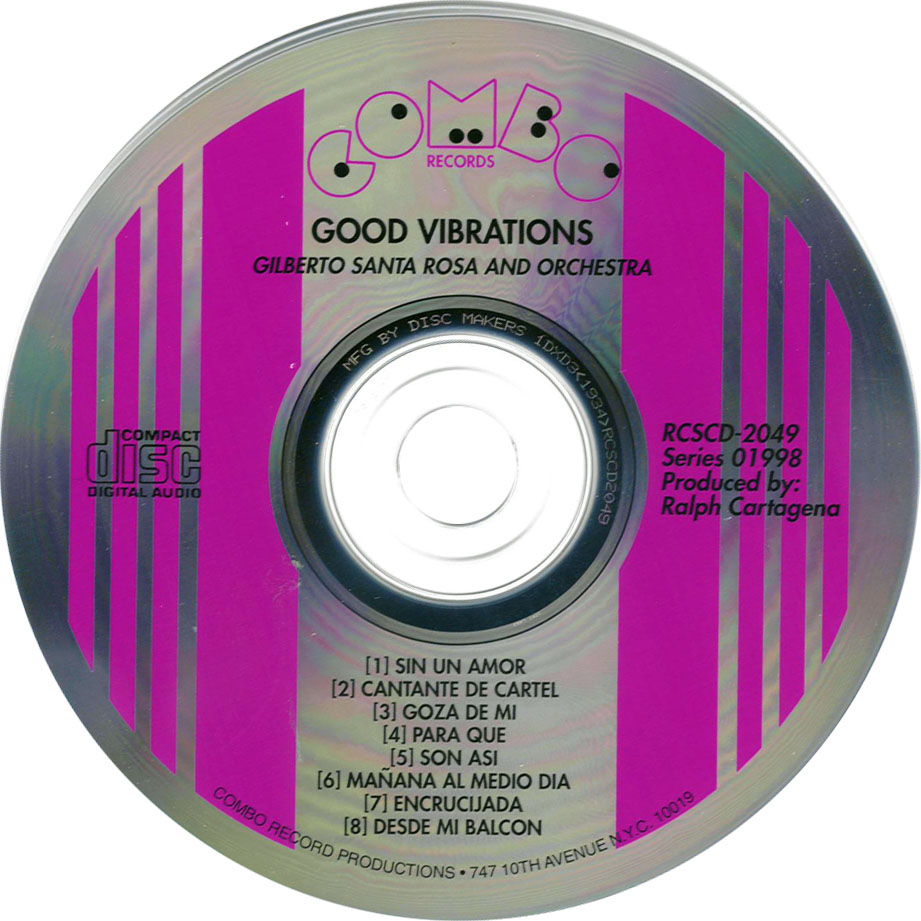 Cartula Cd de Gilberto Santa Rosa - Good Vibrations