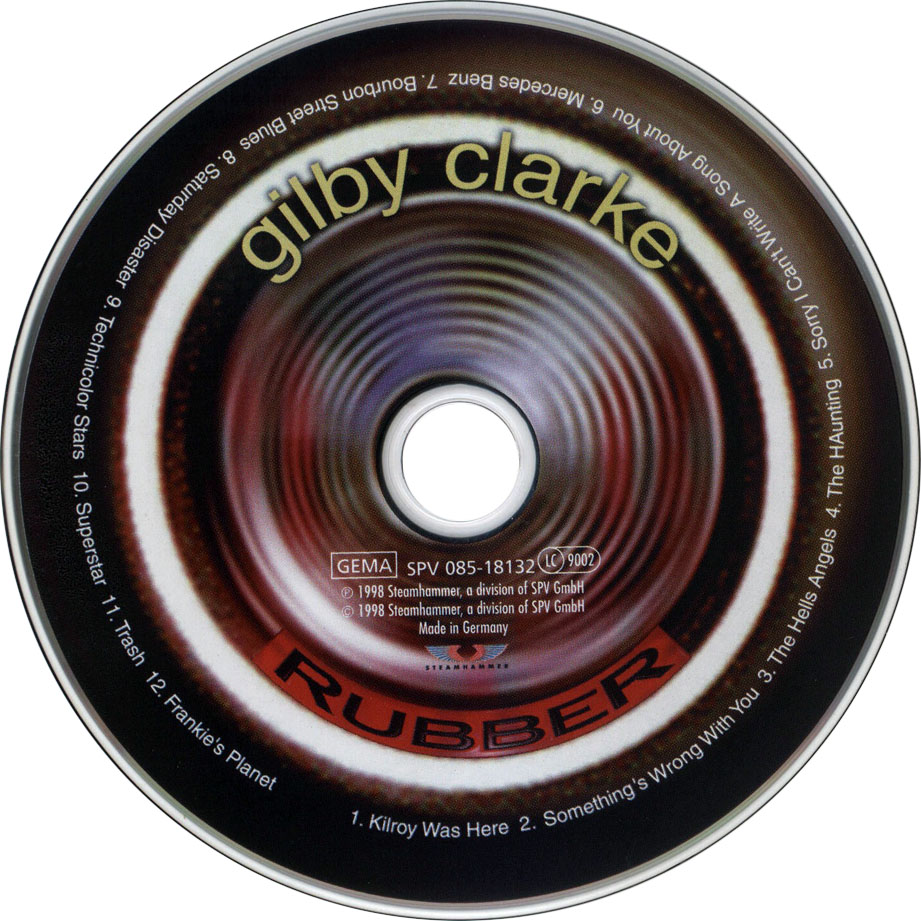 Cartula Cd de Gilby Clarke - Rubber