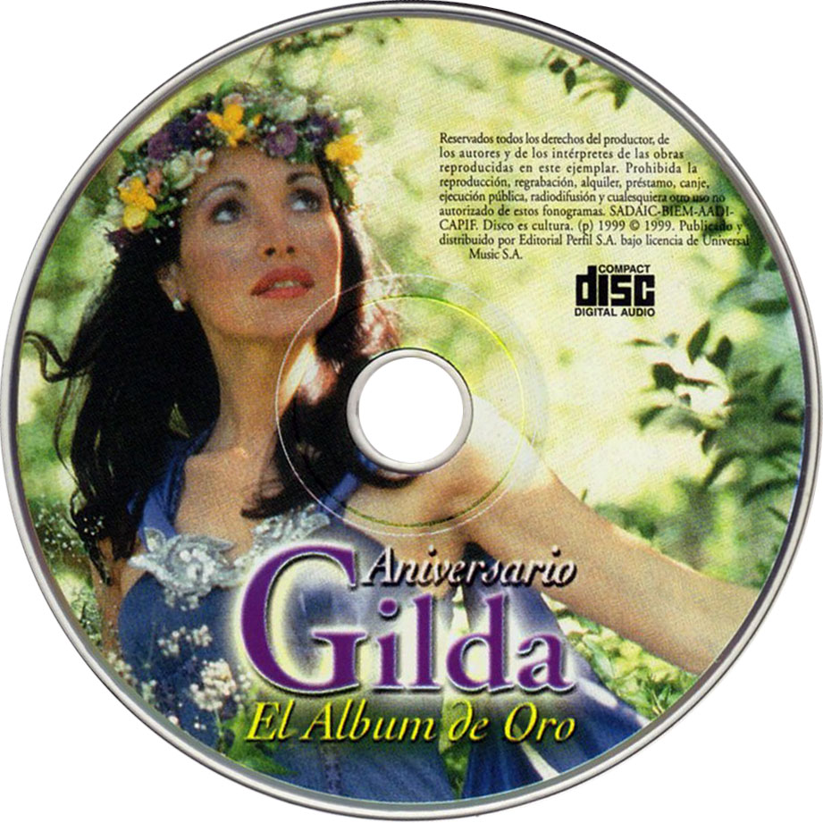 Cartula Cd de Gilda - Album De Oro