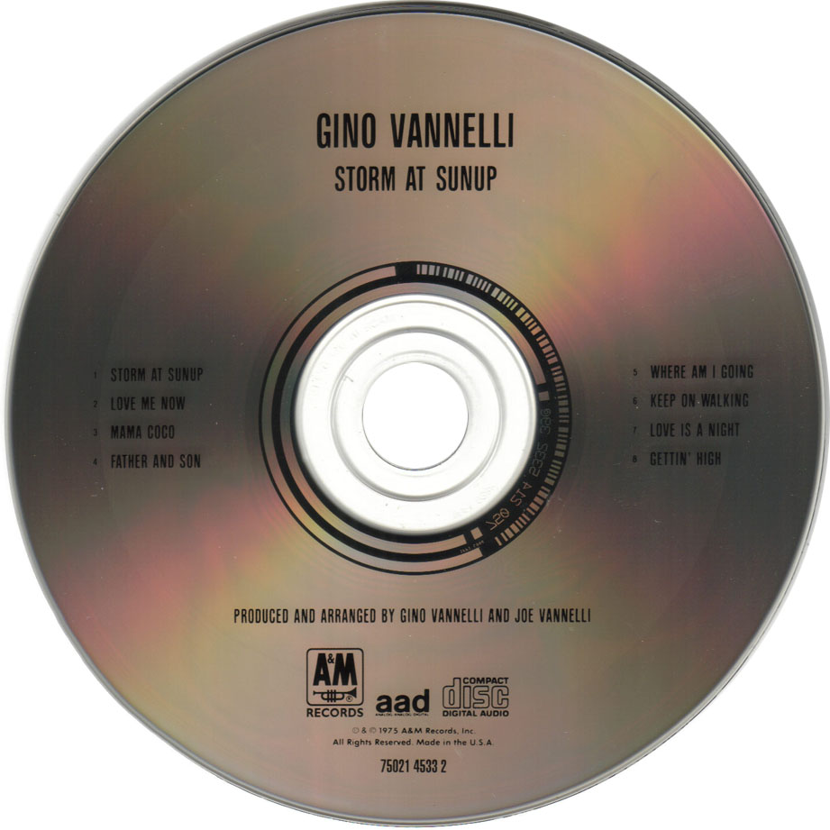 Cartula Cd de Gino Vannelli - Storm At Sunup