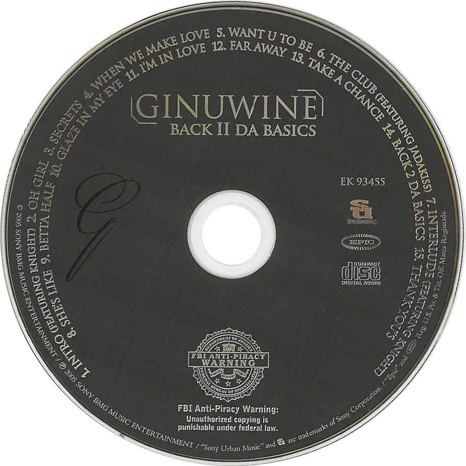 Cartula Cd de Ginuwine - Back II Da Basics