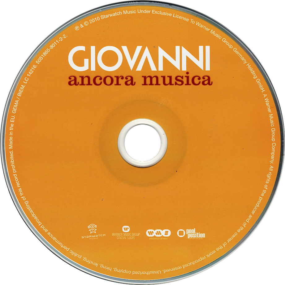 Cartula Cd de Giovanni - Ancora Musica