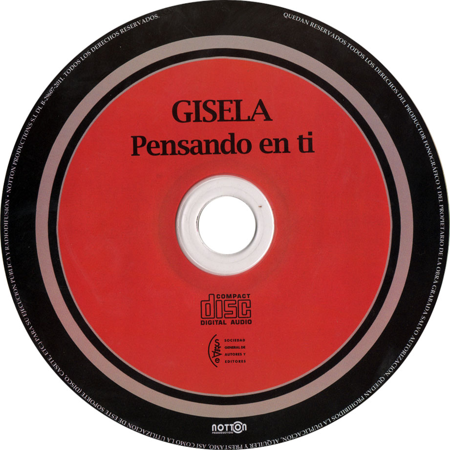 Cartula Cd de Gisela - Pensando En Ti