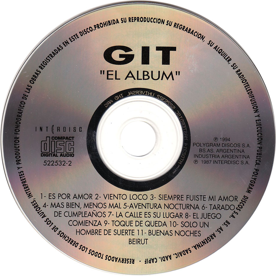Cartula Cd de Git - El Album