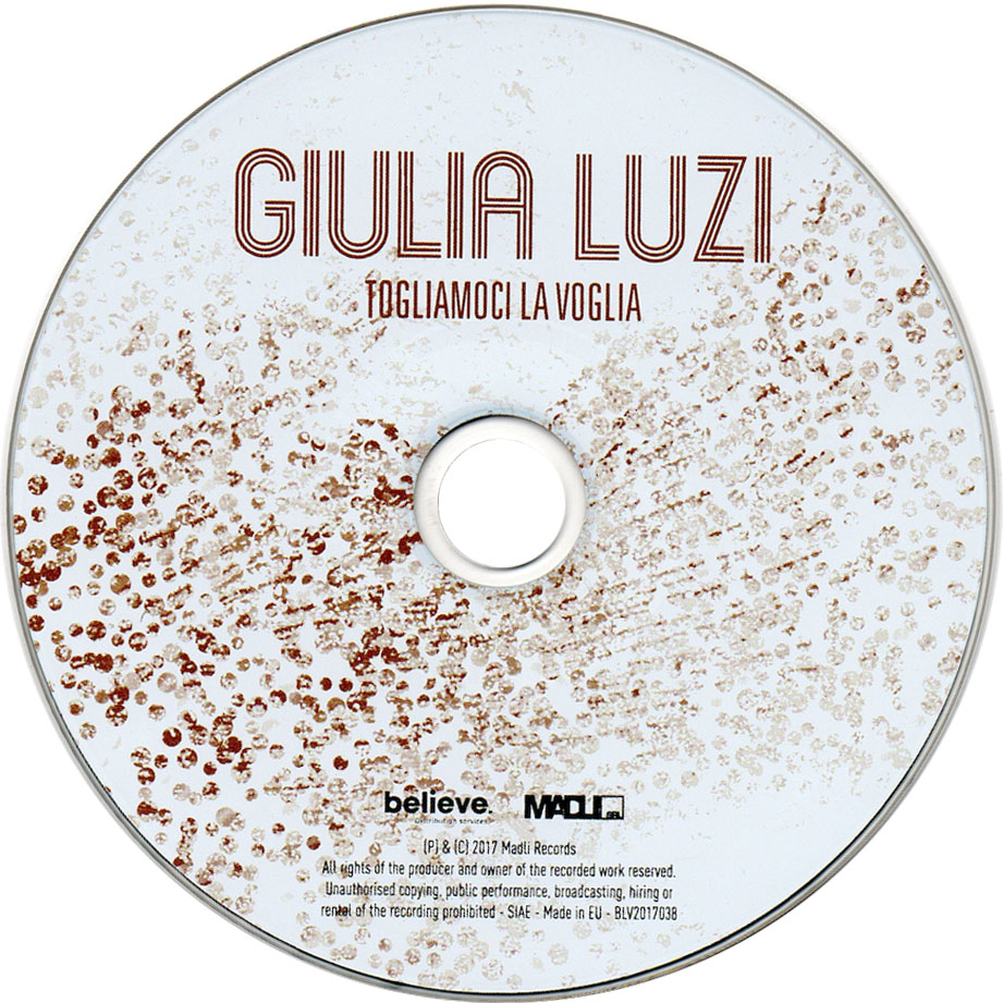 Cartula Cd de Giulia Luzi - Togliamoci La Voglia