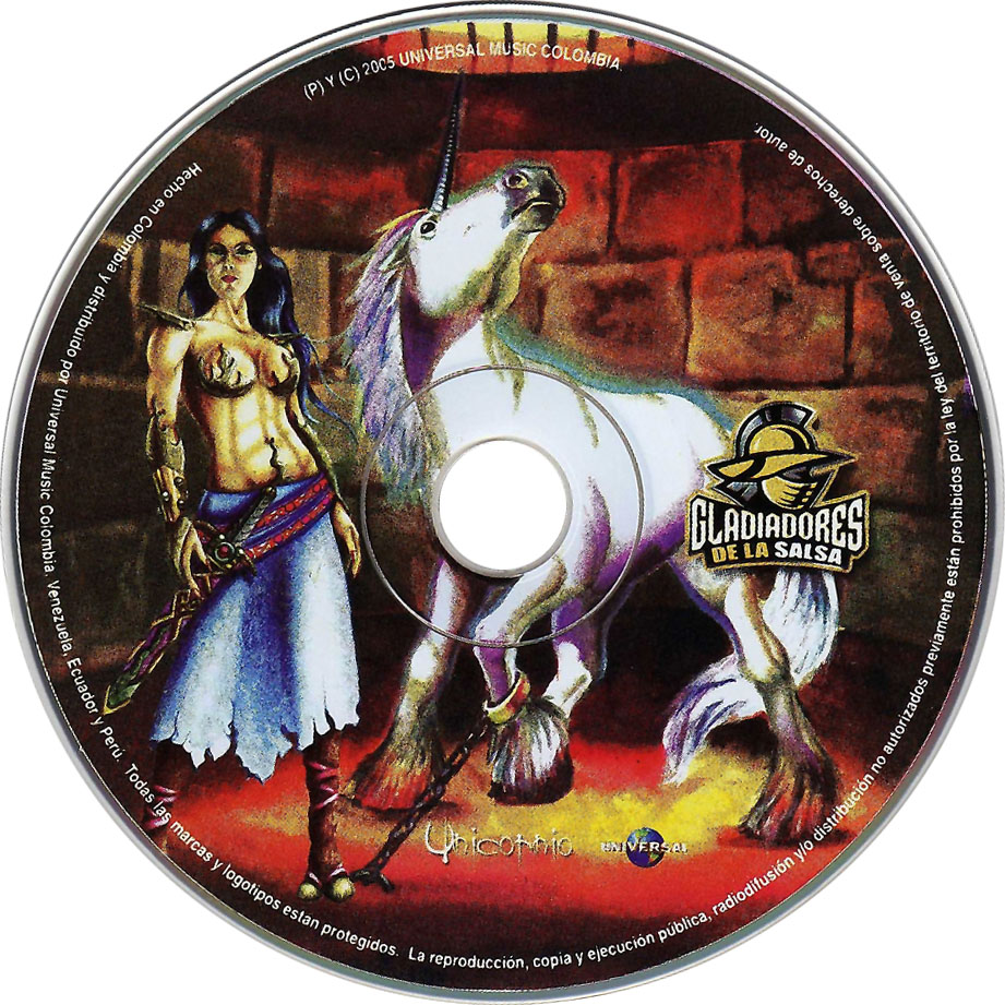 Cartula Cd de Gladiadores De La Salsa Volumen 2: Unicornio