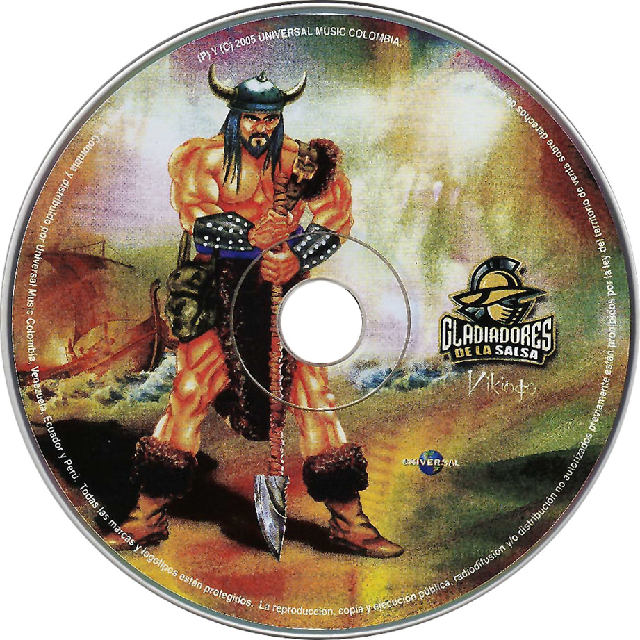 Cartula Cd de Gladiadores De La Salsa Volumen 3: Vikingo