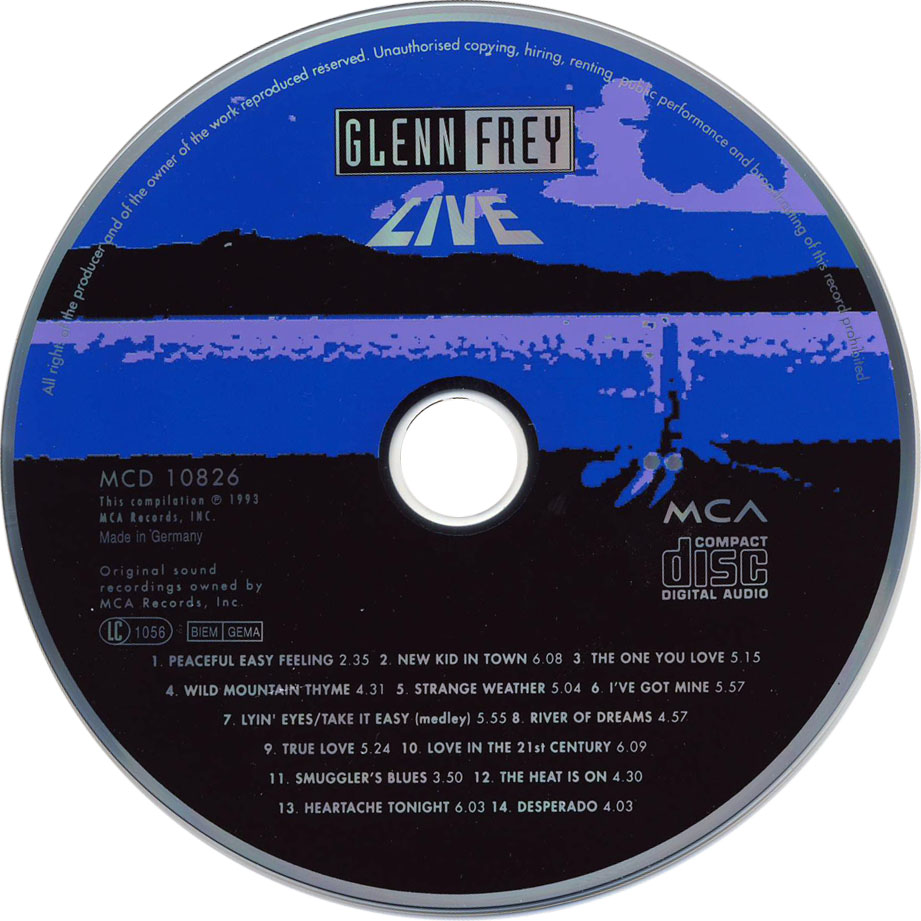 Cartula Cd de Glenn Frey - Live