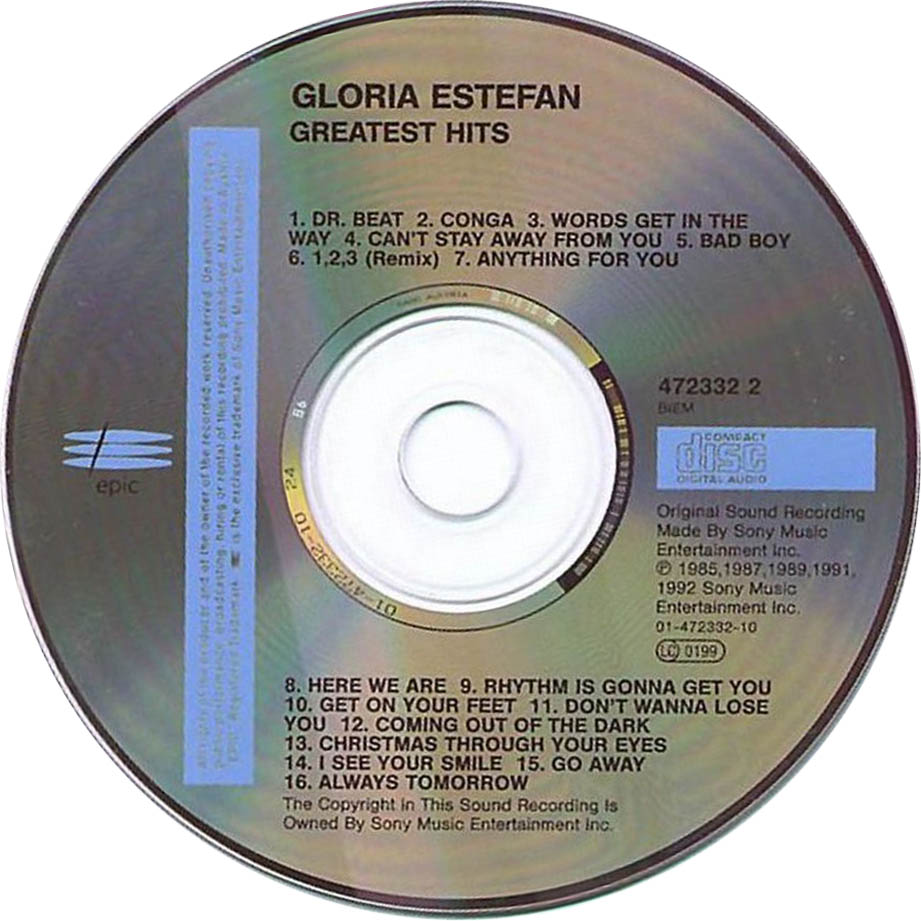 Cartula Cd de Gloria Estefan - Greatest Hits