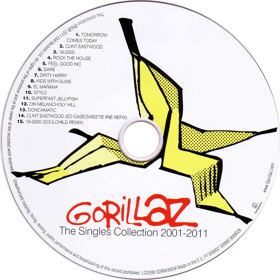 Cartula Cd de Gorillaz - The Singles Collection 2001-2011