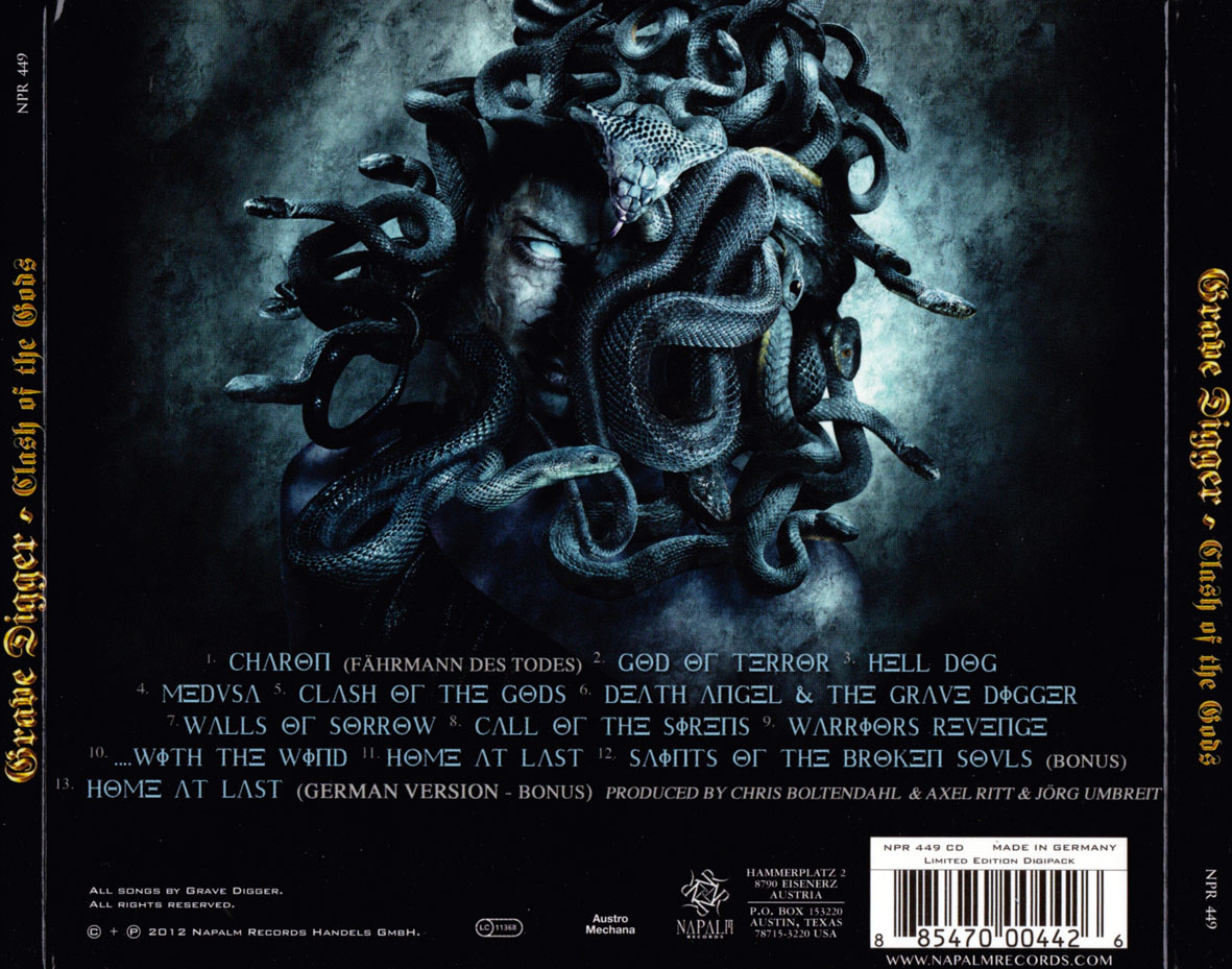 Cartula Trasera de Grave Digger - Clash Of The Gods (Limited Edition)