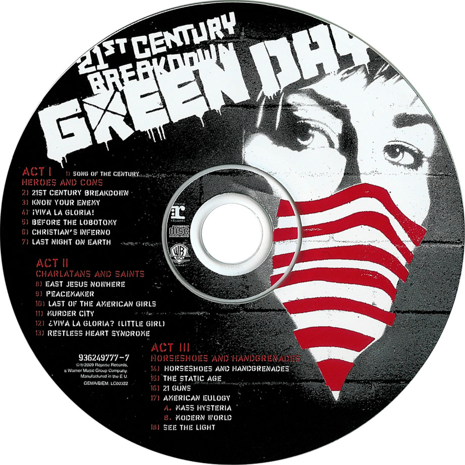 Cartula Cd de Green Day - 21st Century Breakdown