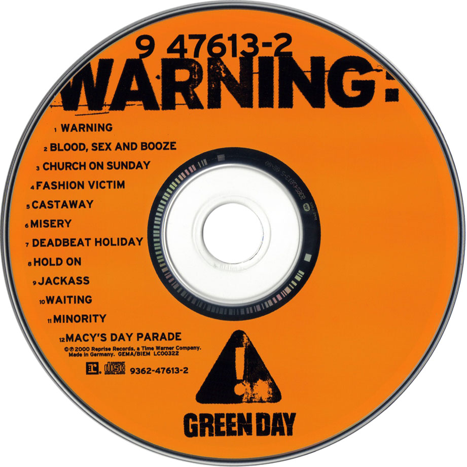 Cartula Cd de Green Day - Warning
