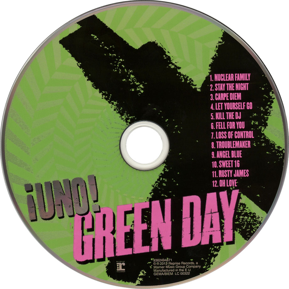 Cartula Cd de Green Day - Uno!
