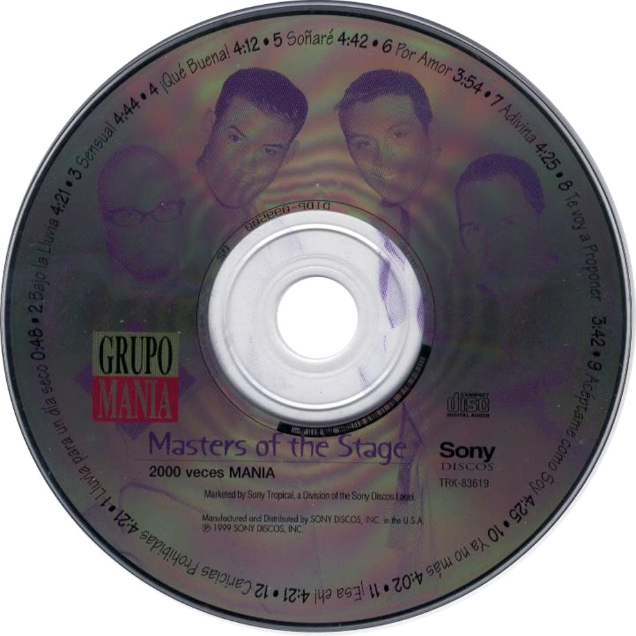 Cartula Cd de Grupo Mania - Masters Of The Stage: 2000 Veces Mania