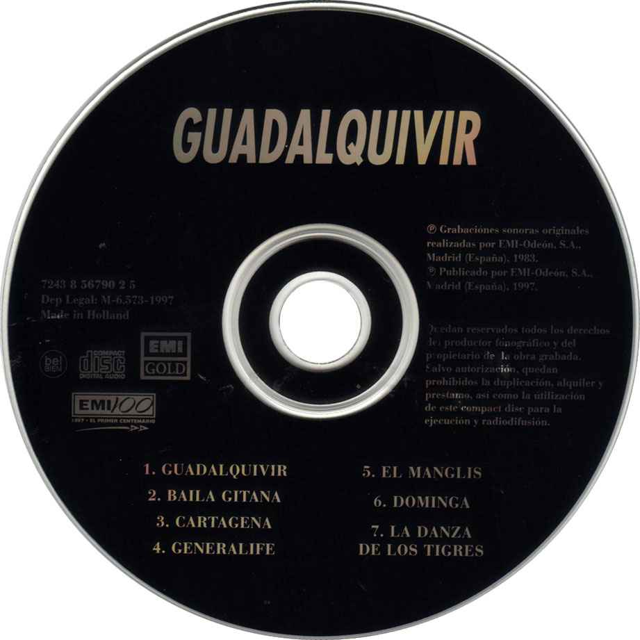 Cartula Cd de Guadalquivir - Guadalquivir