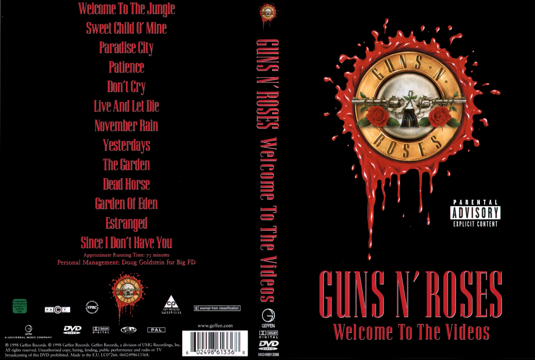 Cartula Caratula de Guns N' Roses - Welcome To The Videos (Dvd)