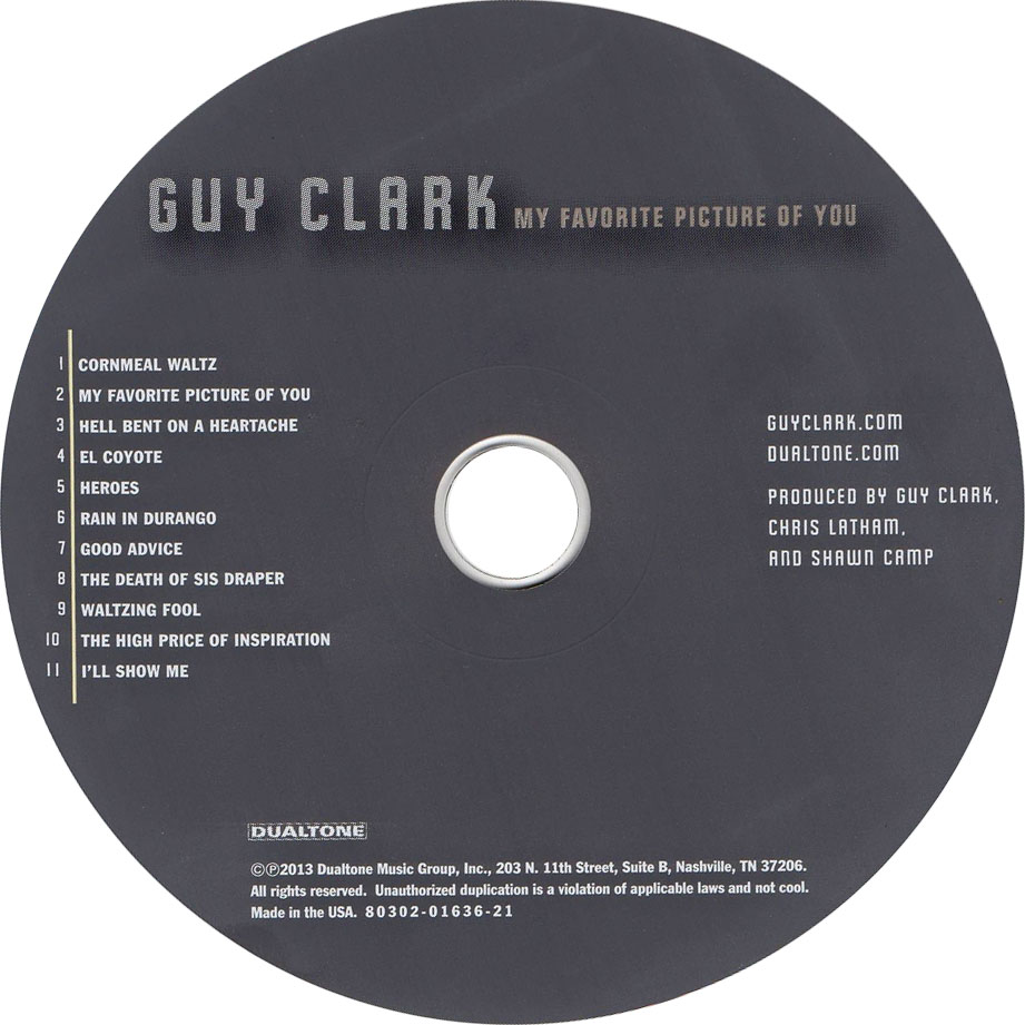 Cartula Cd de Guy Clark - My Favorite Picture Of You