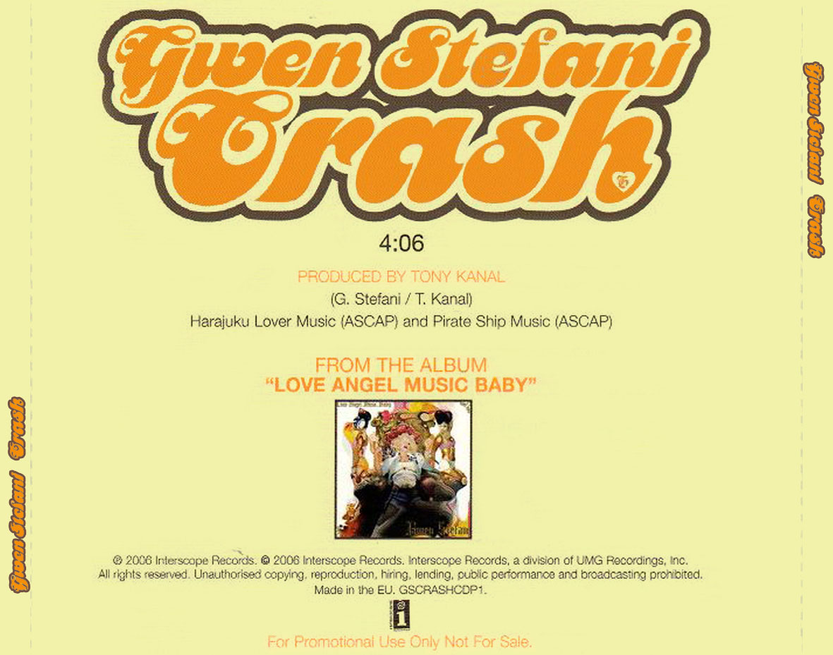 Cartula Trasera de Gwen Stefani - Crash (Cd Single)