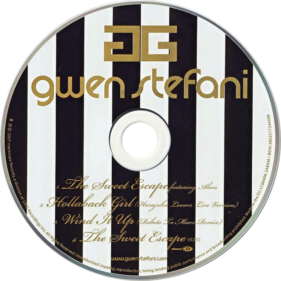 Cartula Cd de Gwen Stefani - The Sweet Escape (Featuring Akon) (Cd Single)