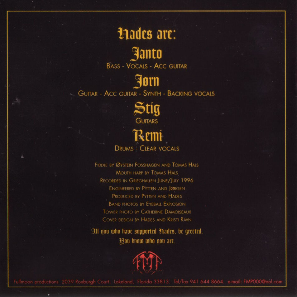 Cartula Interior Frontal de Hades - The Dawn Of The Dying Sun