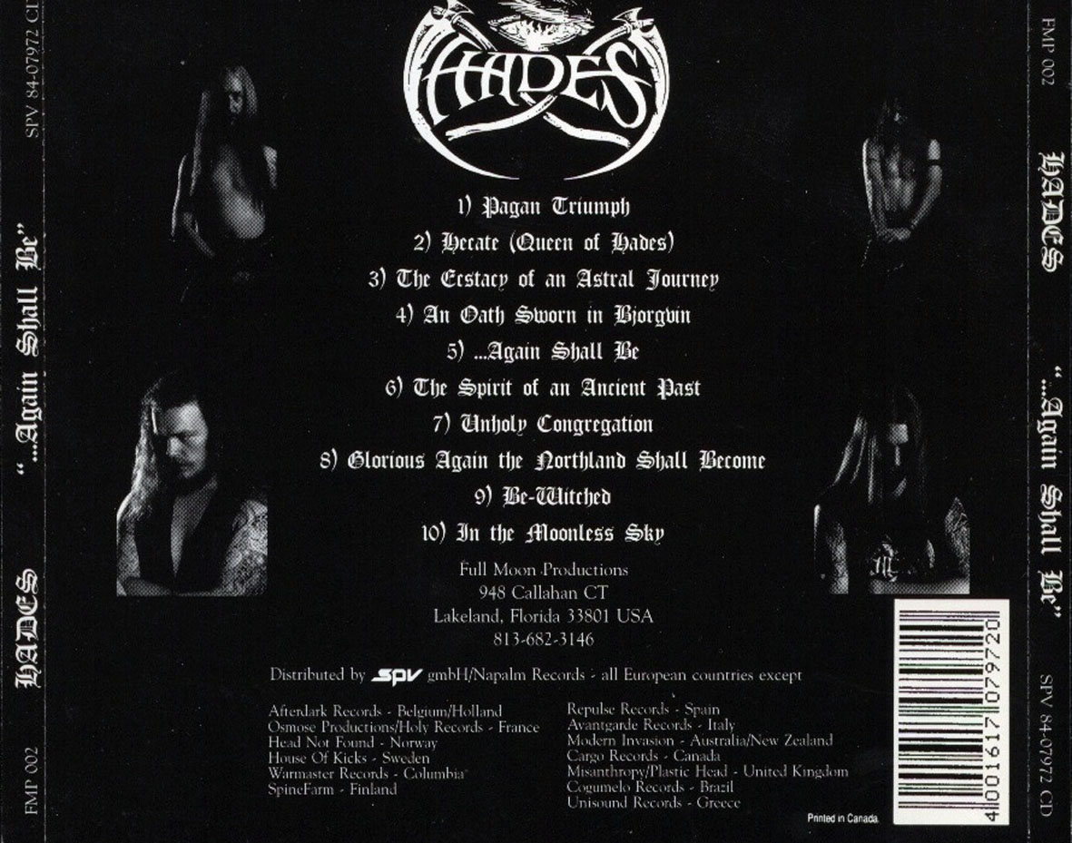 Cartula Trasera de Hades - ...again Shall Be