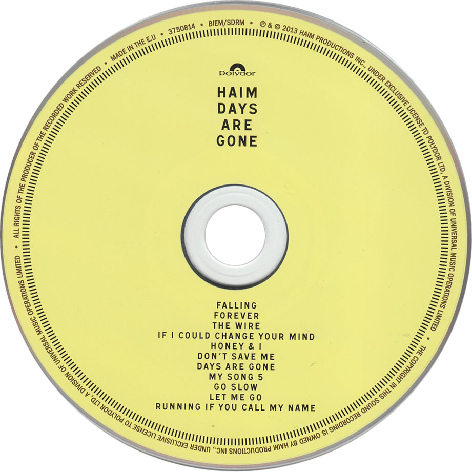 Cartula Cd1 de Haim - Days Are Gone (Deluxe Edition)